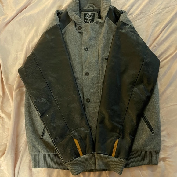 Rare Crooks and Castles Jacket 100% Leather Sleeves - Picture 3 of 7
